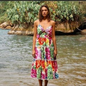Rainbow Chita Floral-Print Midi Dress